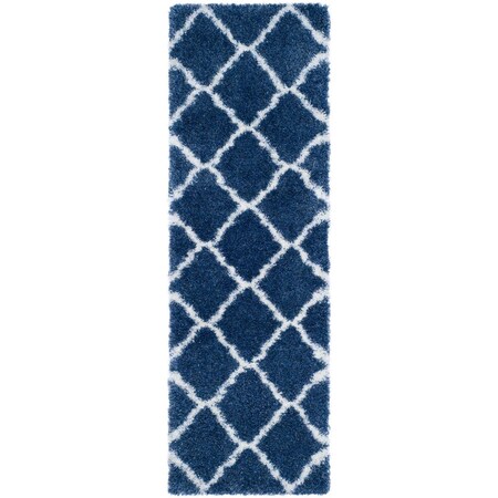 Safavieh Montreal Shag Runner Rug, Blue and Ivory - 2 ft. - 3 in. x 7 ft. SGM866A-27